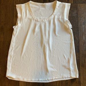 White cap sleeve blouse size small